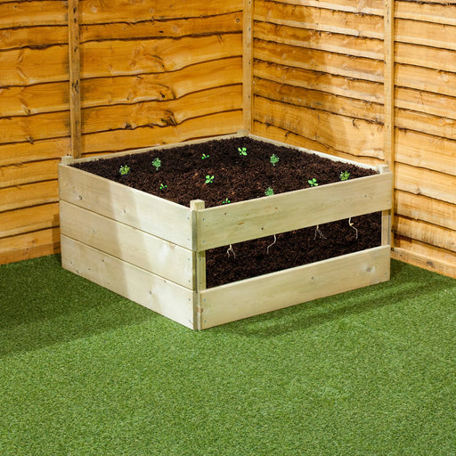 Double Window Raised Bed 45cm High, 90 x 90cm - Chestnut Mill