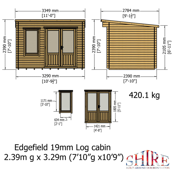Edgefield Log Cabin - 8' x 11' - Chestnut Mill
