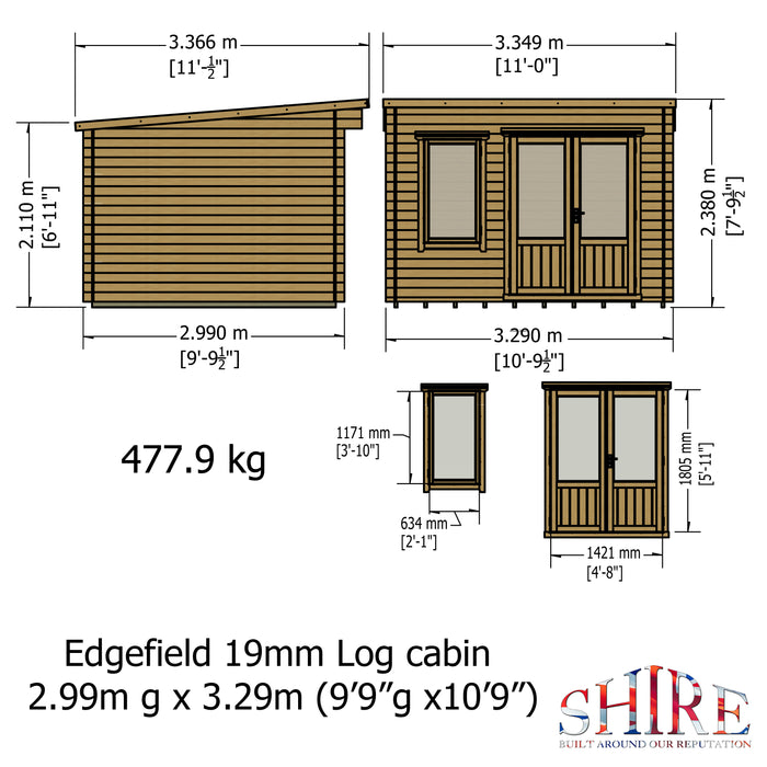 Edgefield Log Cabin - 10' x 11'
