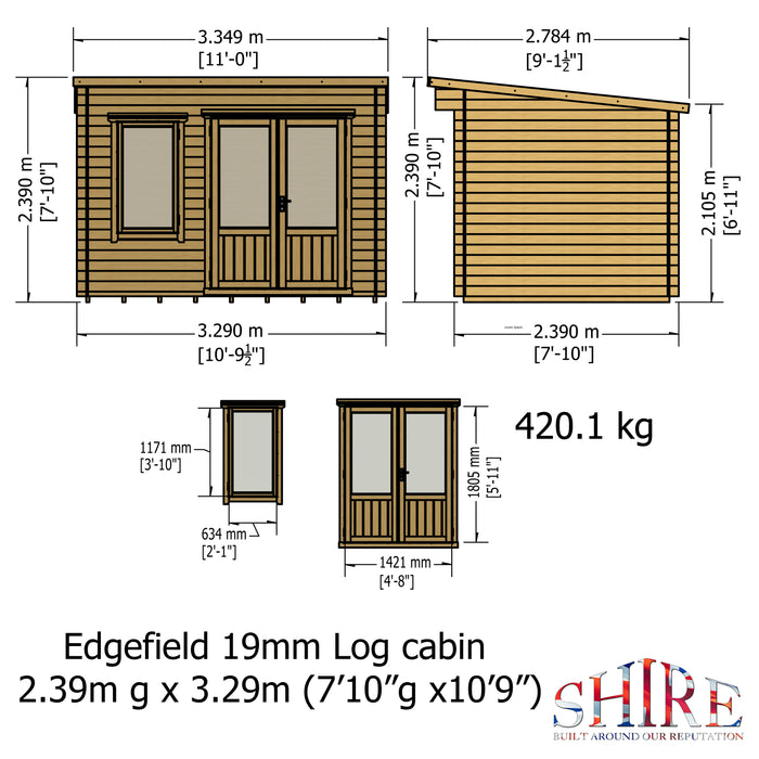 Edgefield Log Cabin - 8' x 11'