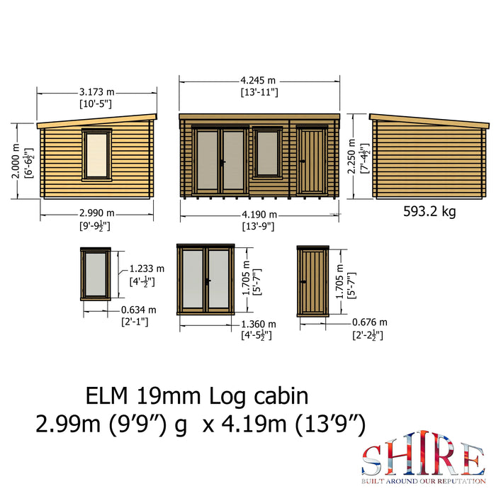 Elm Log Cabin - 10' x 14' - August Special Offer - 11% OFF - Chestnut Mill