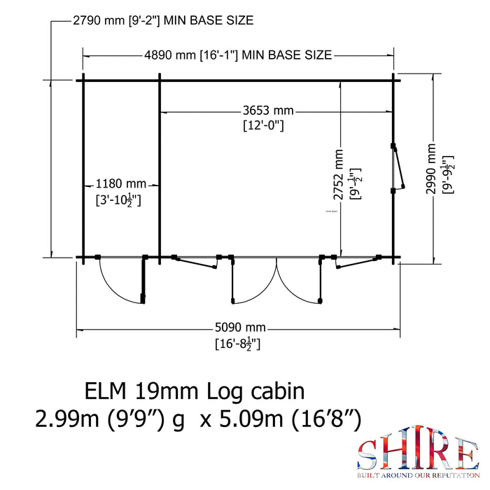 Elm Log Cabin - 10' x 17'