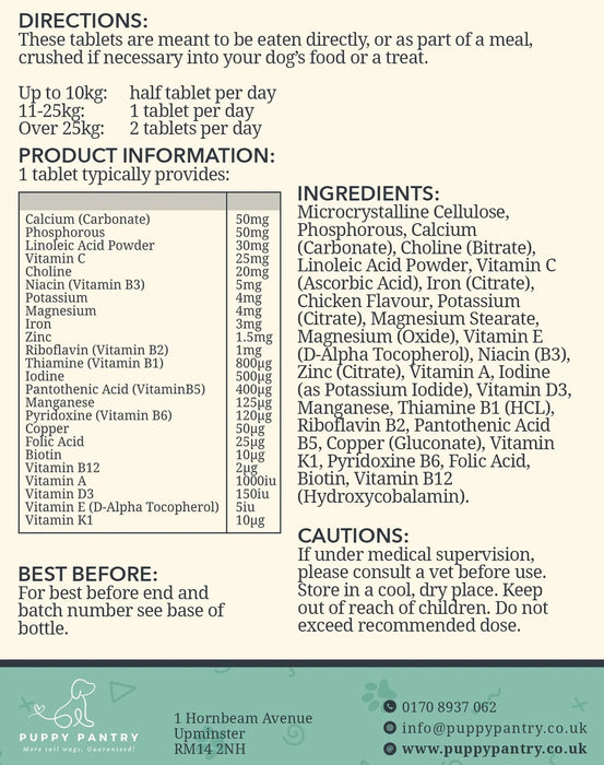 Multivitamin Chews – Chicken (120 Pack)
Supports immunity, skin & coat health, digestion & energy