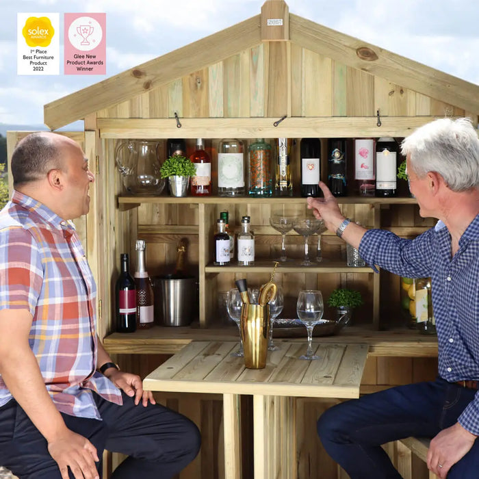 GARDEN BAR AND 2 STOOL SET - Chestnut Mill