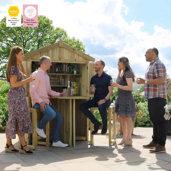 GARDEN BAR AND 2 STOOL SET - Chestnut Mill