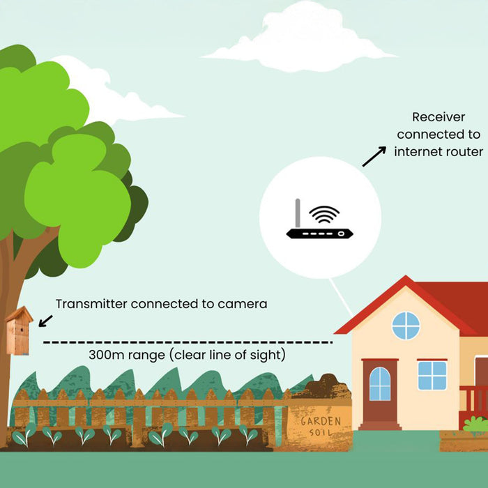Long Range Wireless Network Bird Box Camera (up to 300m Range)