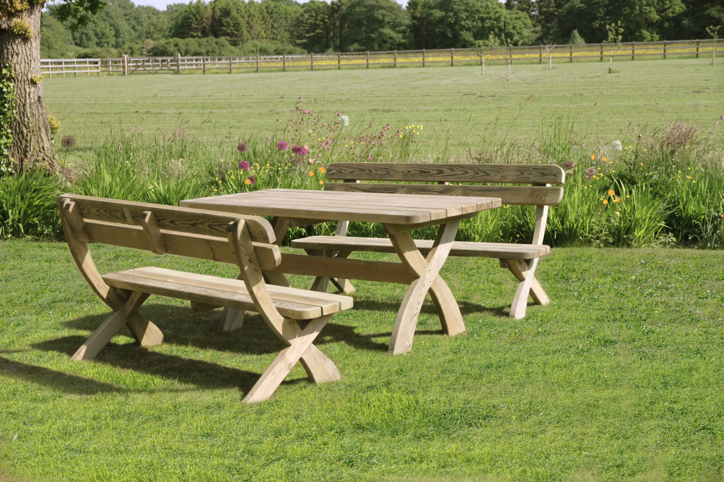 HARRIET TABLE & 2 BENCH SET - Chestnut Mill