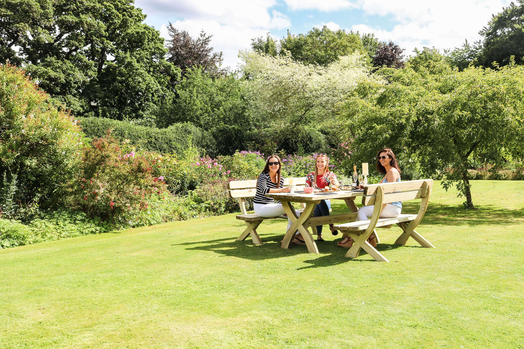HARRIET TABLE & 2 BENCH SET - Chestnut Mill