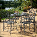 HERITAGE 100cm (5 Piece) Garden Table and Chair Set - With Glass Top - Dark Lead Ascalon