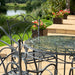 HERITAGE 100cm (5 Piece) Garden Table and Chair Set - With Glass Top - Dark Lead Ascalon