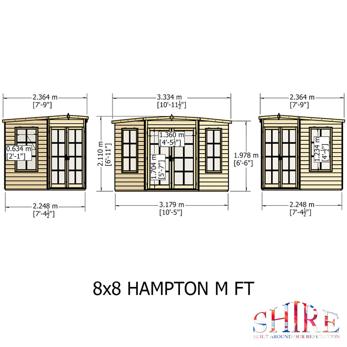8' x 8' Hampton Summerhouse