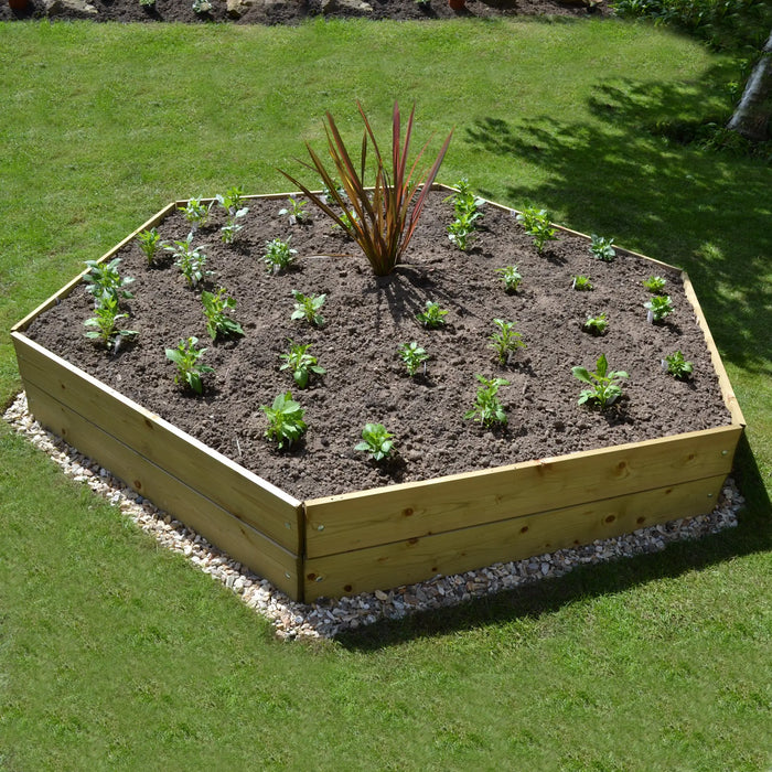 Hexagonal Raised Bed 30 cm High, 120cm each side - Chestnut Mill