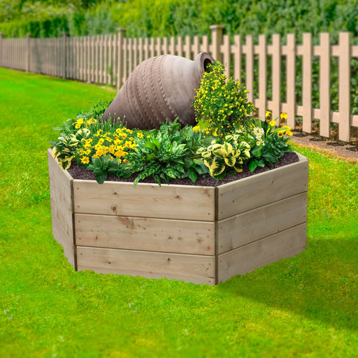 Hexagonal Raised Bed 45 cm High, 60cm each side - Chestnut Mill
