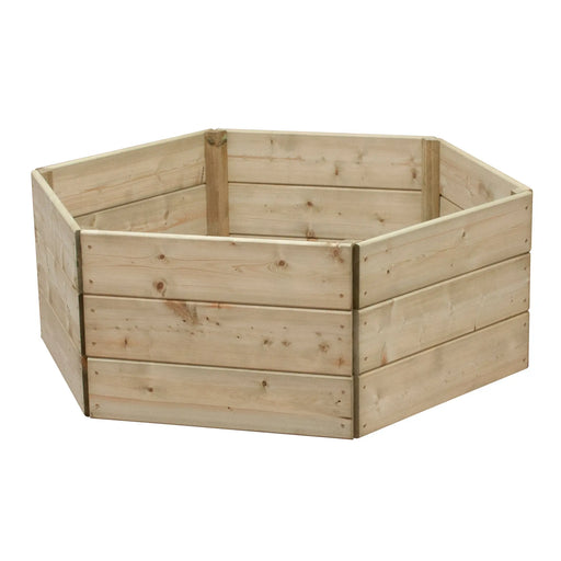 Hexagonal Raised Bed 45 cm High, 60cm each side - Chestnut Mill