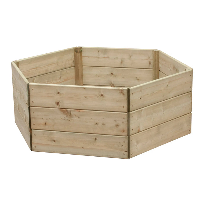 Hexagonal Raised Bed 45 cm High, 60cm each side - Chestnut Mill