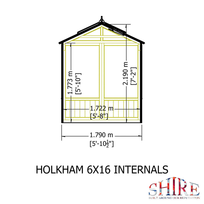 Holkham Greenhouse - 16'x6' - Chestnut Mill