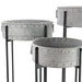 LOW PLANTER WITH STAND - SET OF 3 - ANTIQUE Galvanised Ascalon