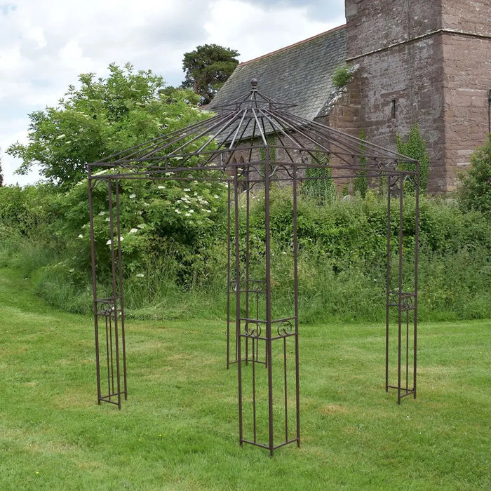 LYON SQUARE GAZEBO (2M) - Dark Brown Ascalon