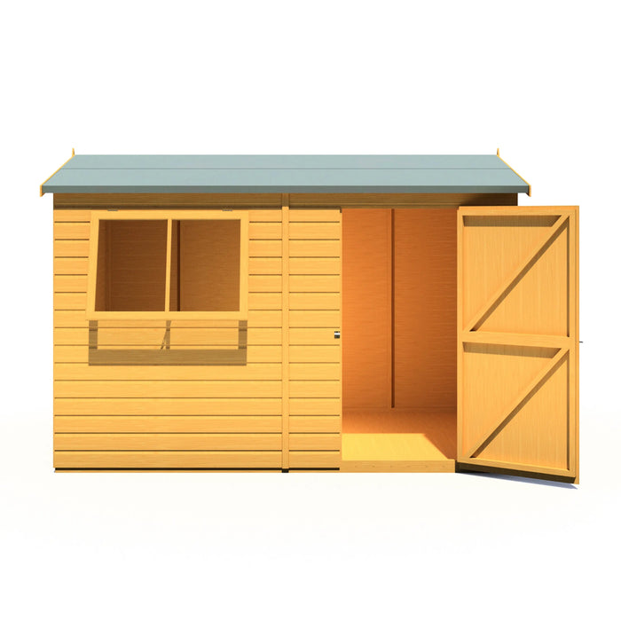 Lewis 10'x6' Single Door Shed Reverse Apex Style C - Chestnut Mill