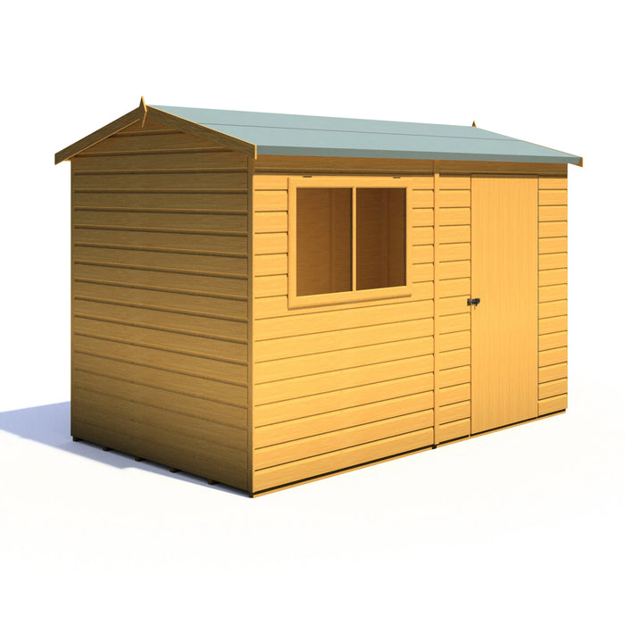 Lewis 10'x6' Single Door Shed Reverse Apex Style C - Chestnut Mill