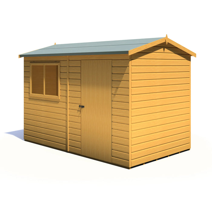 Lewis 10'x6' Single Door Shed Reverse Apex Style C - Chestnut Mill