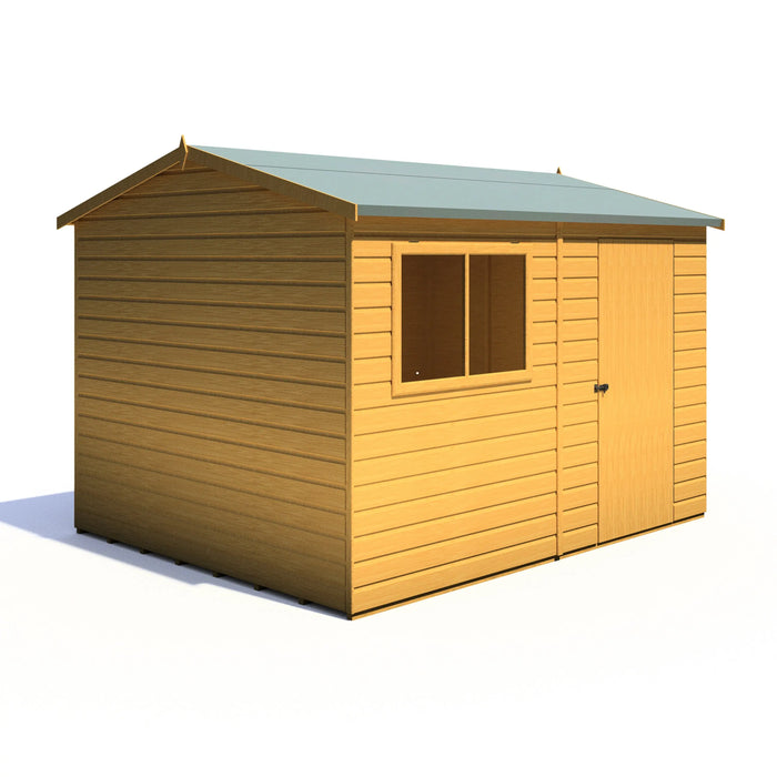 Lewis 10'x8' Single Door Shed  Reverse Apex Style C - Chestnut Mill
