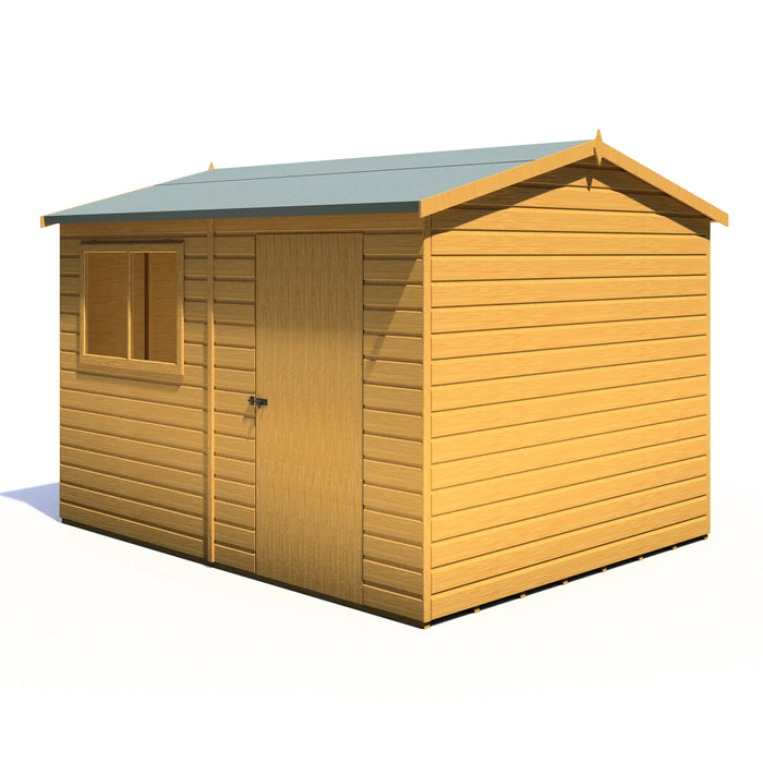 Lewis 10'x8' Single Door Shed  Reverse Apex Style C - Chestnut Mill