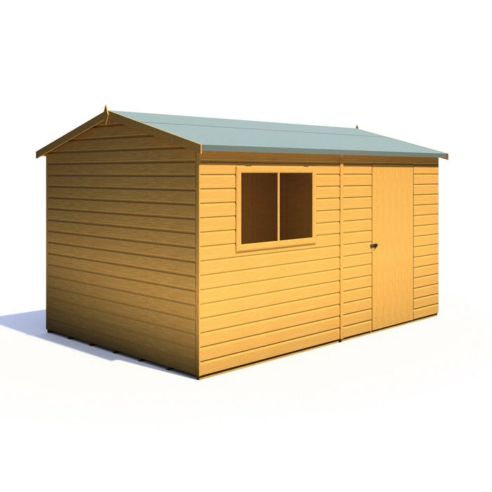 Lewis 12'x8' Single Door Shed Reverse Apex Style C - Chestnut Mill