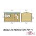Lewis 12'x8' Single Door Shed Reverse Apex Style D - Chestnut Mill