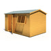 Lewis 12'x8' Single Door Shed Reverse Apex Style D - Chestnut Mill