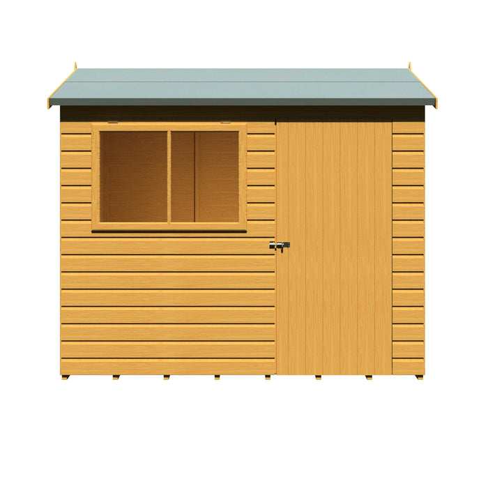 Lewis 8'x6' Single Door Shed Reverse Apex Style C - Chestnut Mill