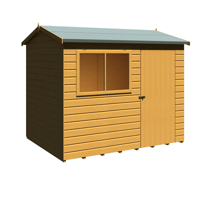 Lewis 8'x6' Single Door Shed Reverse Apex Style C - Chestnut Mill