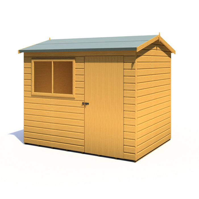 Lewis 8'x6' Single Door Shed Reverse Apex Style C - Chestnut Mill