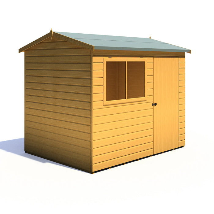 Lewis 8'x6' Single Door Shed Reverse Apex Style C - Chestnut Mill