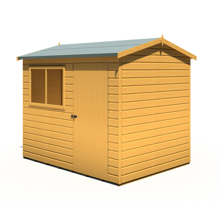 Lewis 8'x6' Single Door Shed Reverse Apex Style C - Chestnut Mill