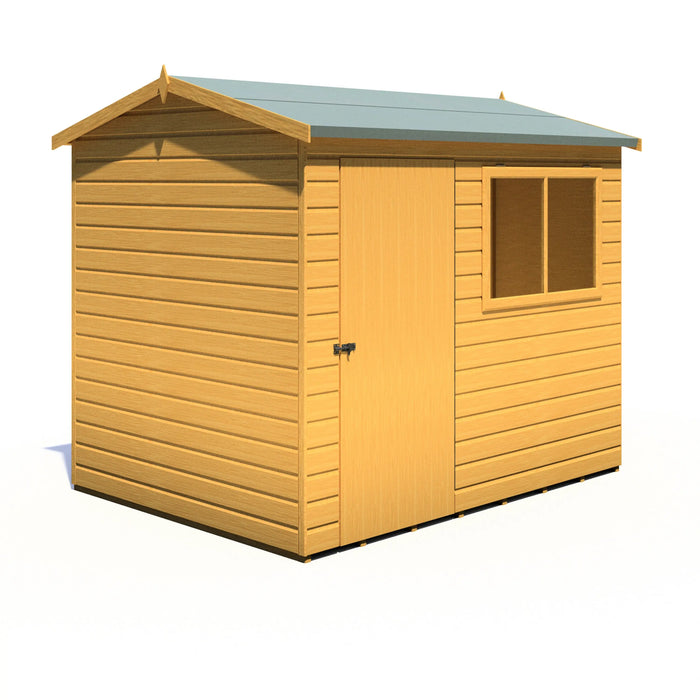 Lewis 8'x6' Single Door Shed Reverse Apex Style D - Chestnut Mill