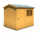 Lewis 8'x6' Single Door Shed Reverse Apex Style D - Chestnut Mill