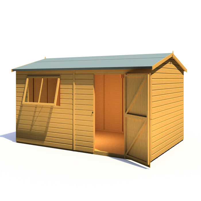 Lewis 12'x8' Single Door Shed Reverse Apex Style C
