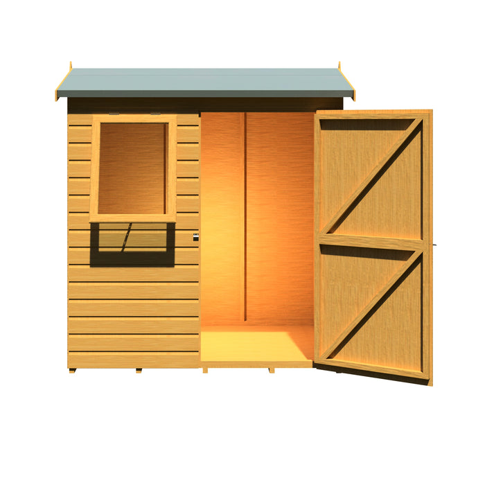 Lewis 6'x4' Single Door Shed Reverse Apex Style C