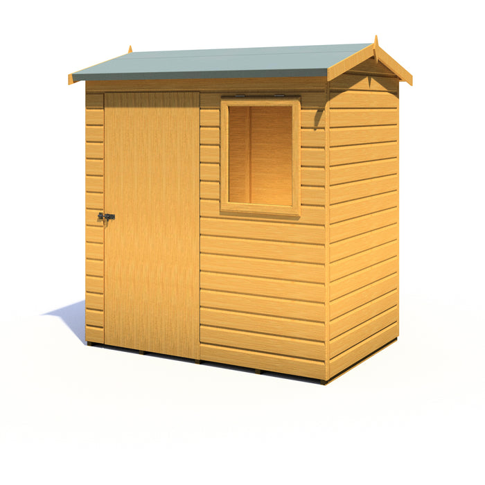 Lewis 6'x4' Single Door Shed Reverse Apex Style D