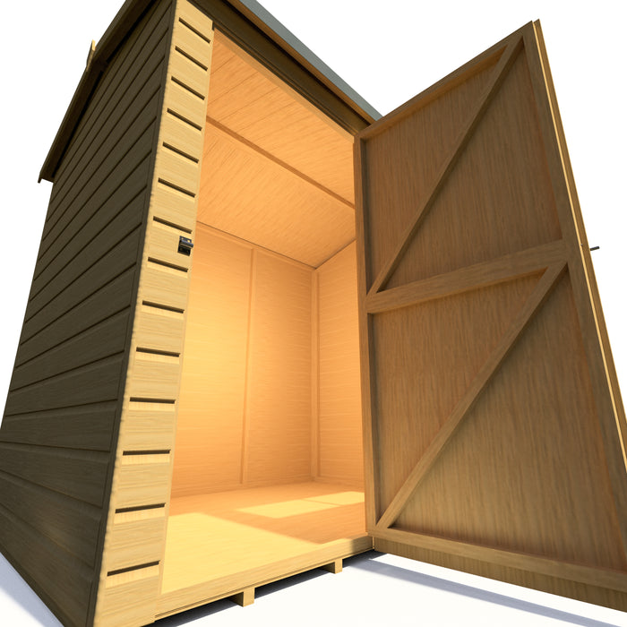 Lewis 7'x5' Single Door Shed Reverse Apex Style D