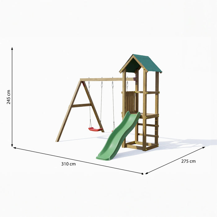 Lucas Climbing Frame with Swing and Slide - Chestnut Mill