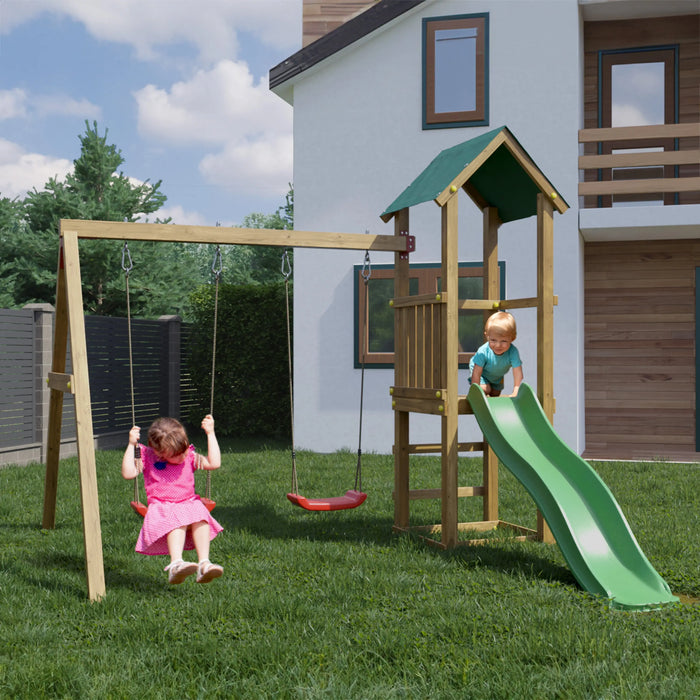 Lucas Climbing Frame with Swing and Slide - Chestnut Mill