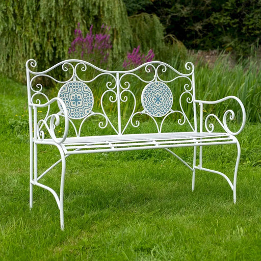 MOSAIC Garden Bench - Blue White Ascalon