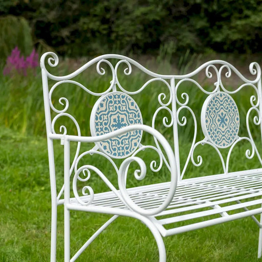 MOSAIC Garden Bench - Blue White Ascalon