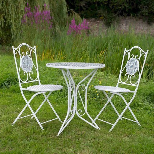 MOSAIC Garden Bistro SET 3 Piece - Blue White Ascalon