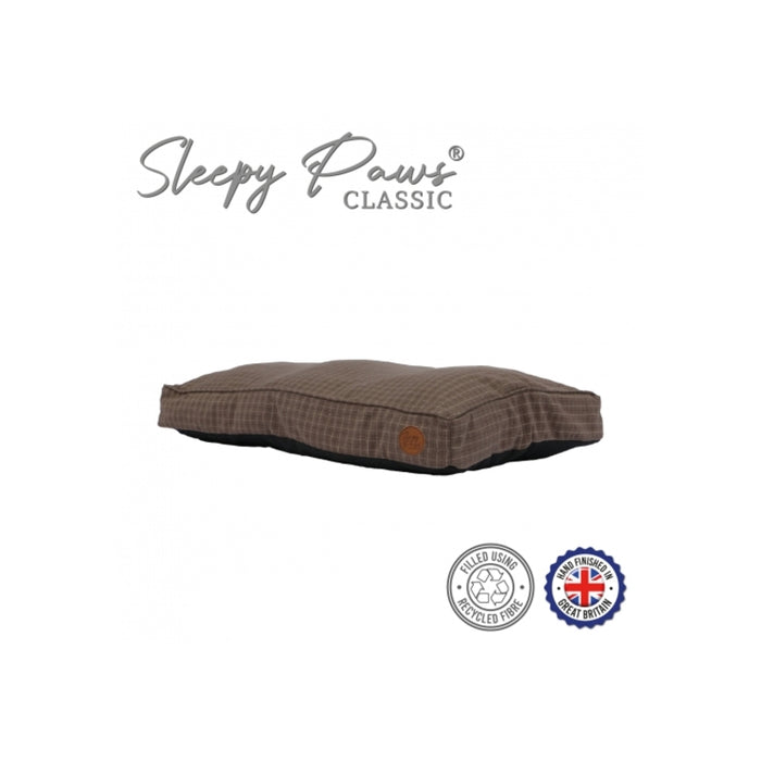 Ancol Sleepy Paws Classic Check Dog Mattress – Brown / 100 x 70cm
