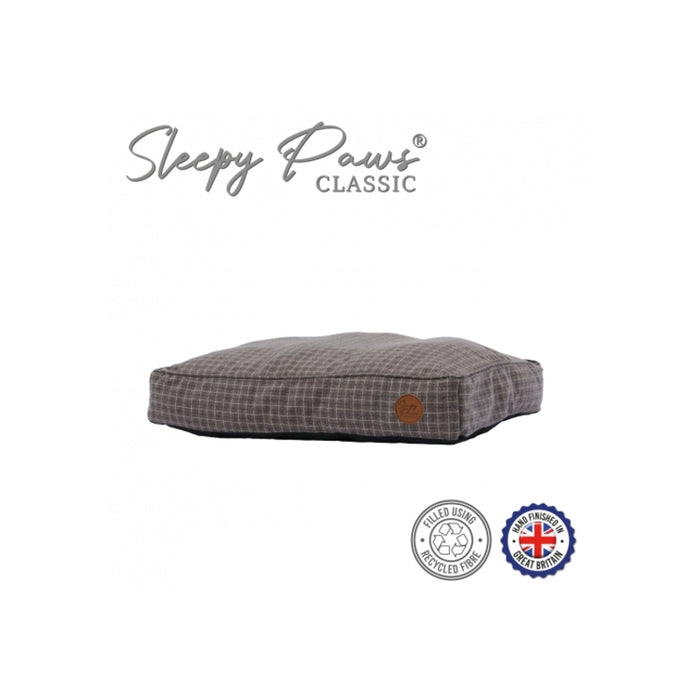 Ancol Sleepy Paws Classic Check Dog Mattress – Grey / 75 x 60cm