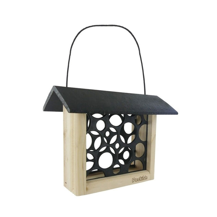 Peckish Woodland Feast Suet Cake Feeder Wooden Wild Bird Feeder