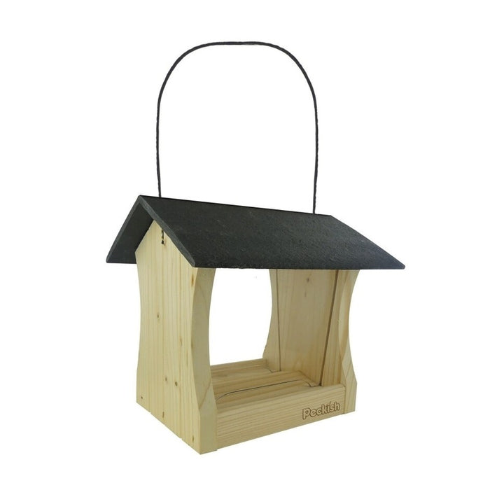 Peckish Woodland Feast Seed Feeder Wooden Wild Bird Feeder
